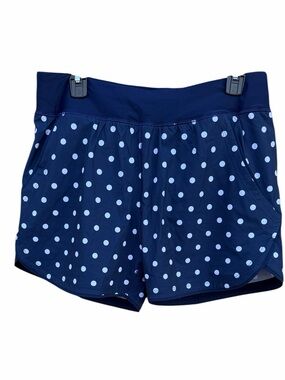 Lands' End Navy Polka Dot Athletic Shorts